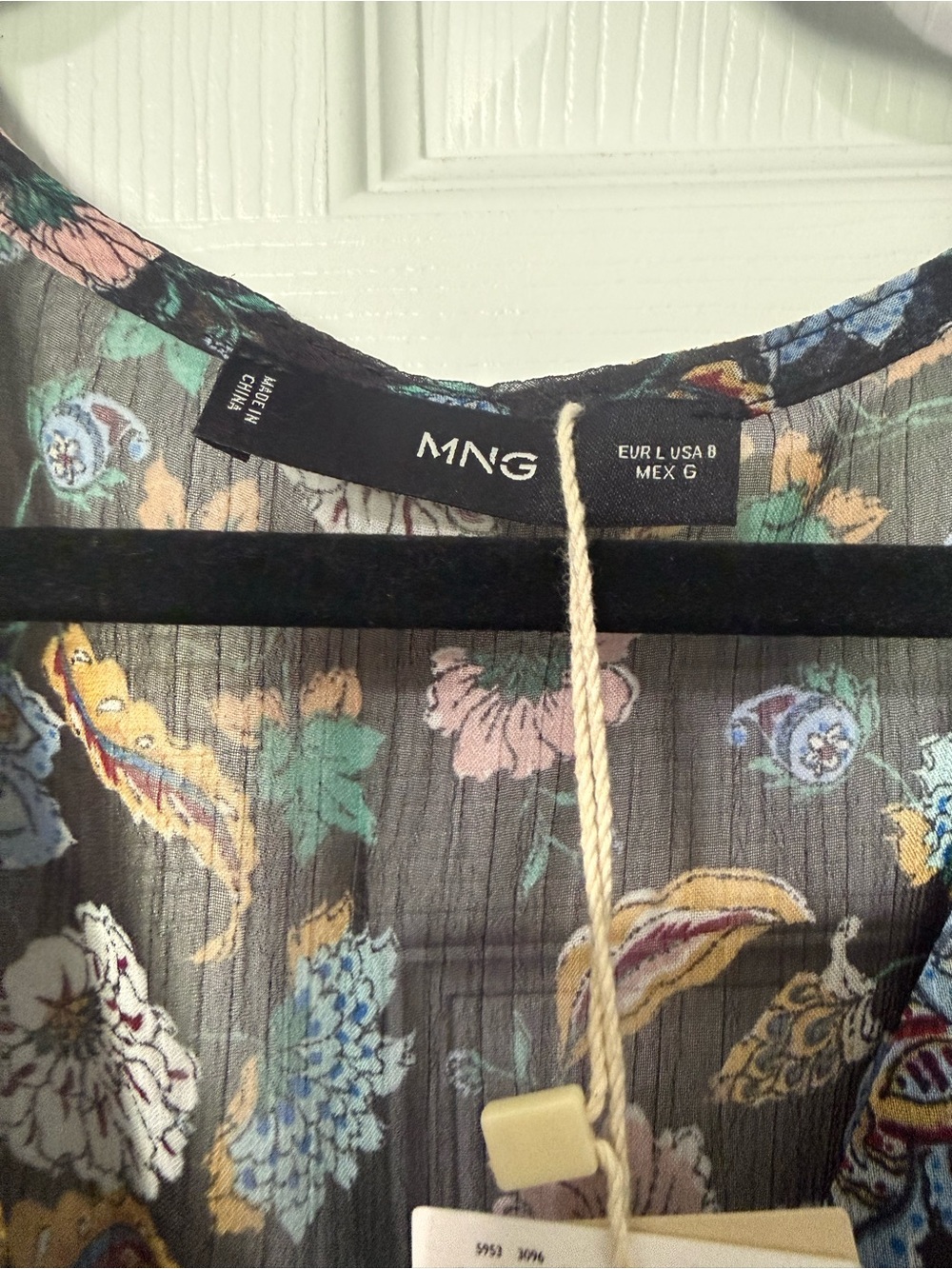 MNG Mango NWT Floral Long-Sleeve Chiffon Dress- 8 - Picture 7 of 10